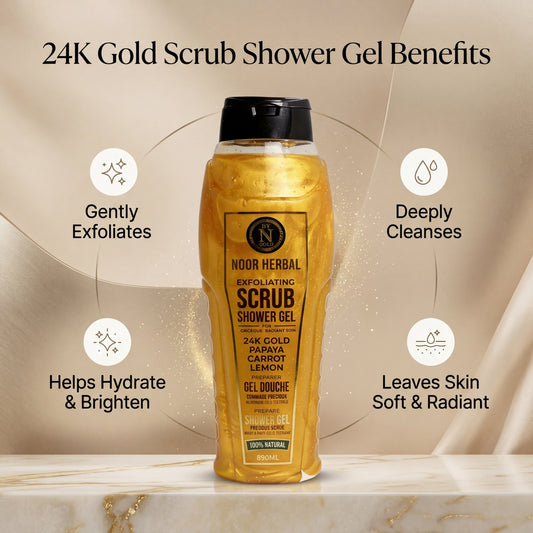 24K Gold Exfoliating Scrub Shower Gel