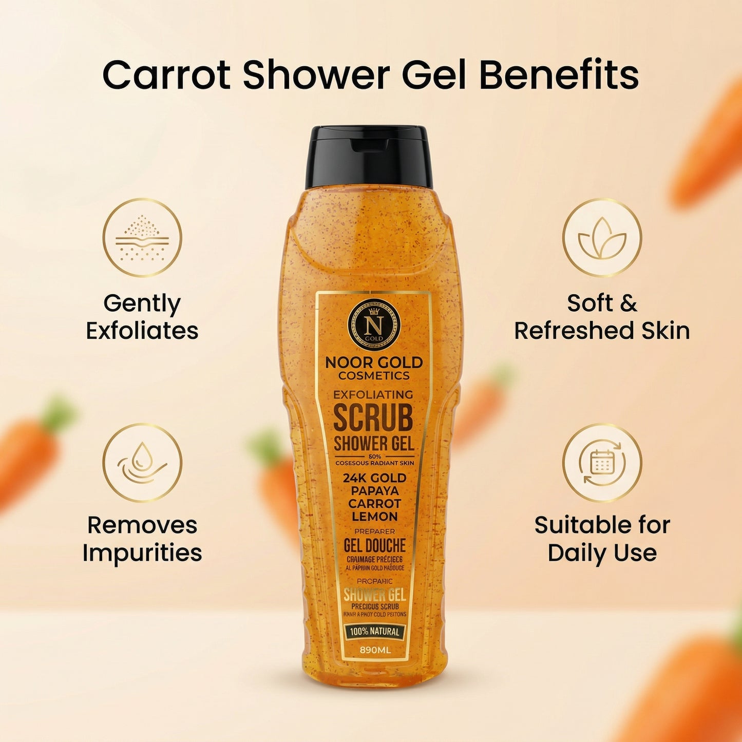 Carrot Exfoliating Scrub Shower Gel