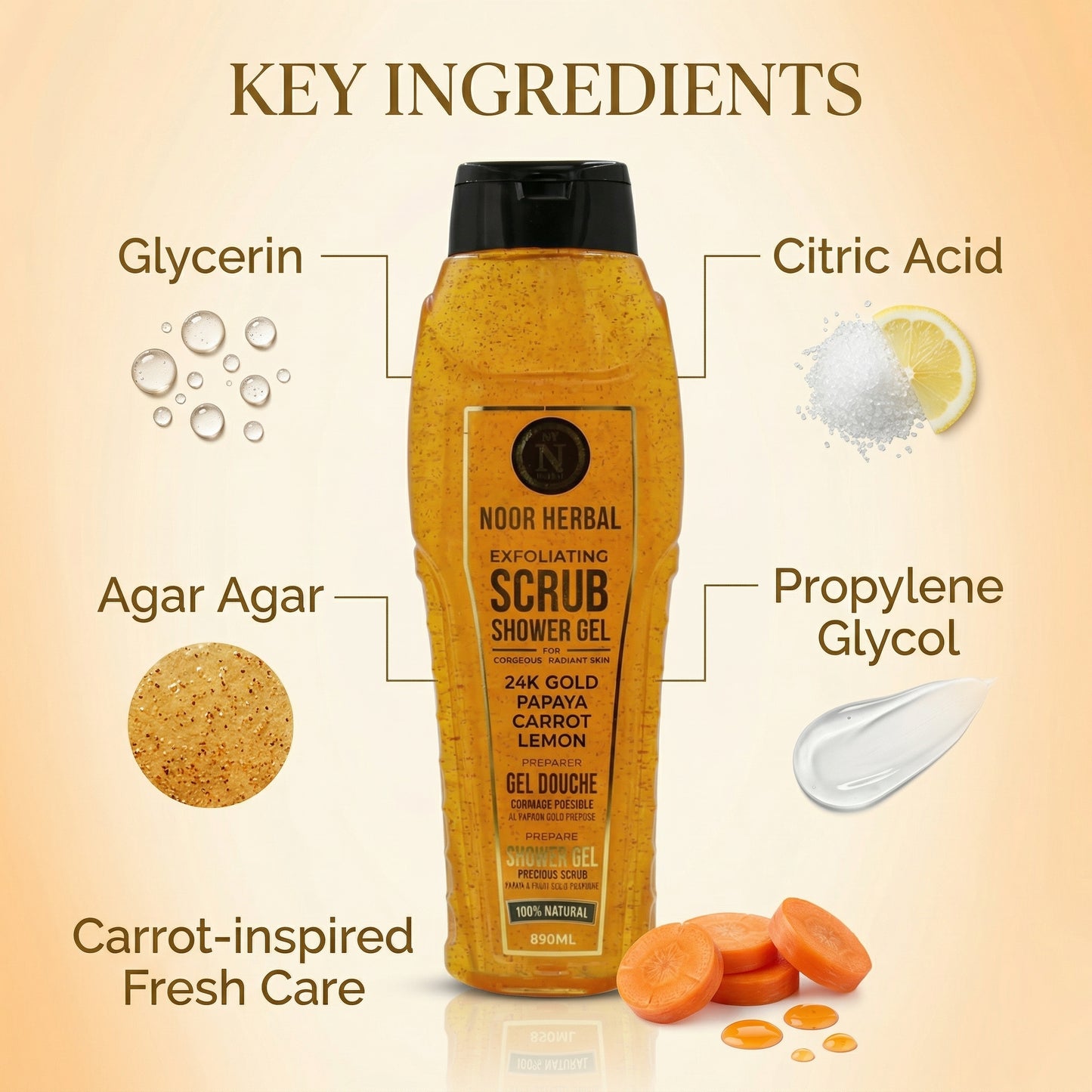 Carrot Exfoliating Scrub Shower Gel