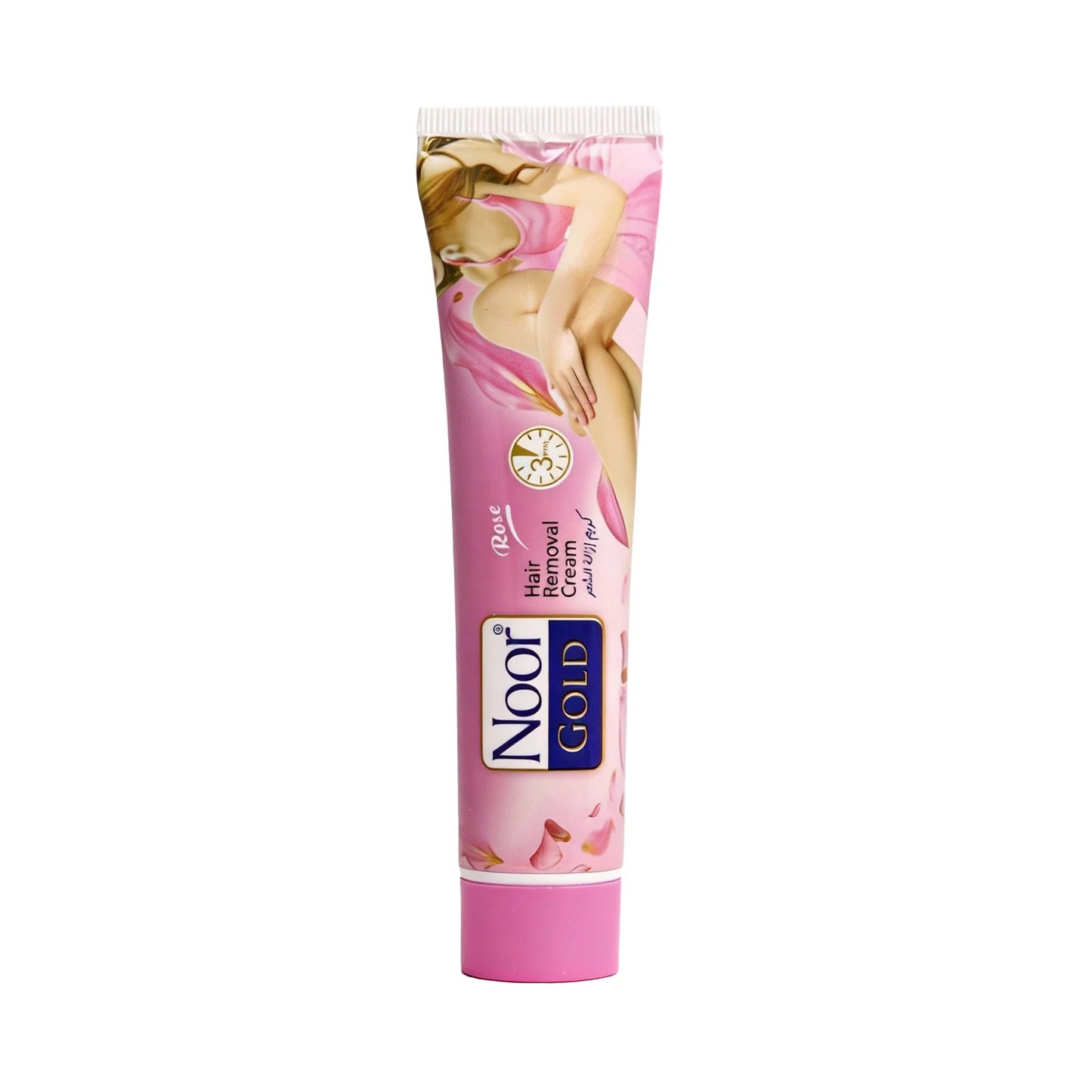 Noor Gold hair removal cream tube on a white background